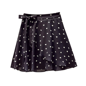 Fusta casual dama in inimioare albe si negre