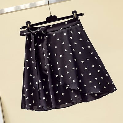 Fusta casual dama in inimioare albe si negre