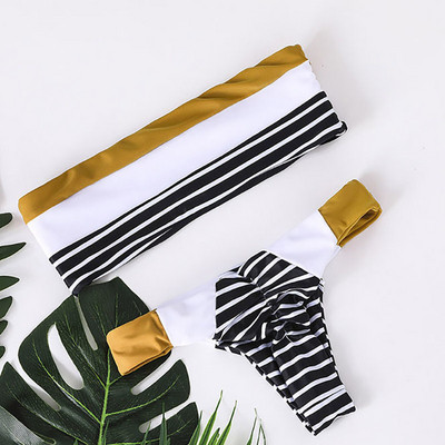 Costum de baie modern din două piese cu top tip bandă