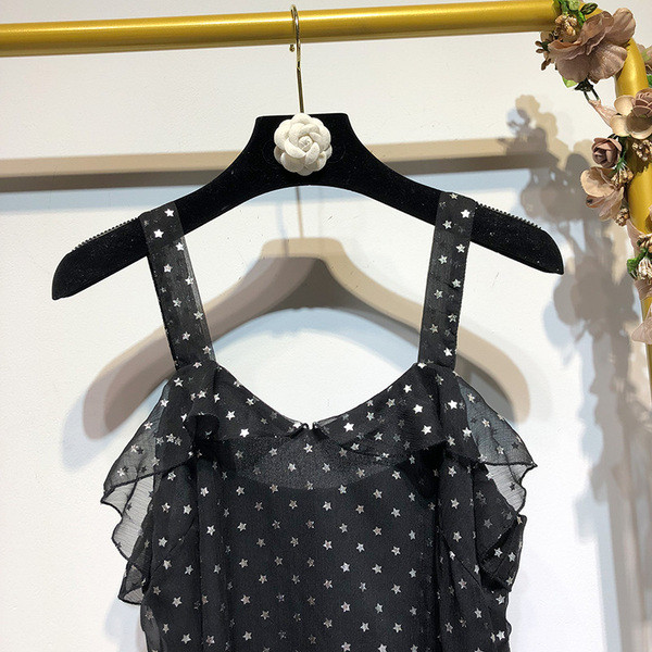 Rochie scurta de dama din tul de culoare neagra