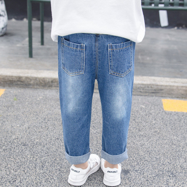 Blugi moderni pentru copii pentru fete - cu broderie si aplicatie