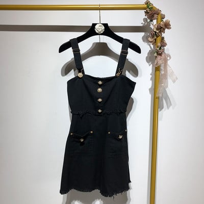 Rochie de dama cu bretele in alb si negru