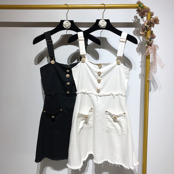 Rochie de dama cu bretele in alb si negru