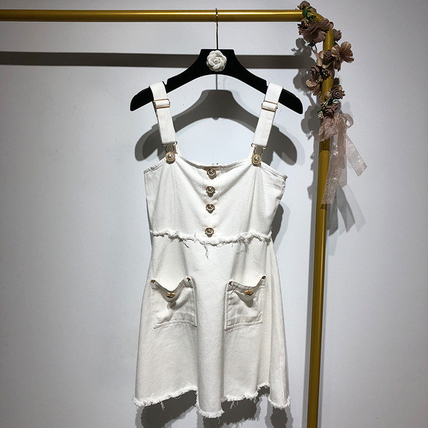 Rochie de dama cu bretele in alb si negru