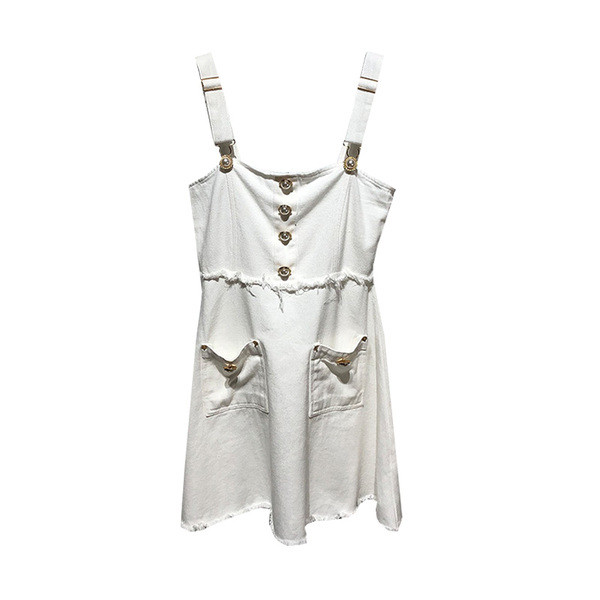 Rochie de dama cu bretele in alb si negru