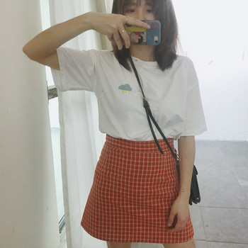 Fusta casual de dama carian cu talie inalta