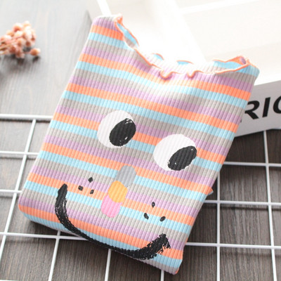 Ежедневна детска раирана блуза с апликация за момичета