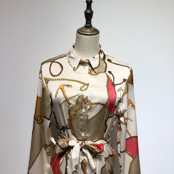 Rochie de dama cu guler clasic si maneci lungi cu model cu model