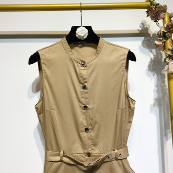 Rochie de dama lunga cu curea in talie de culoare maro