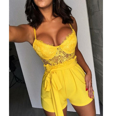 Salopeta de dama moderna cu dantela si bretele subtiri in mai multe culori