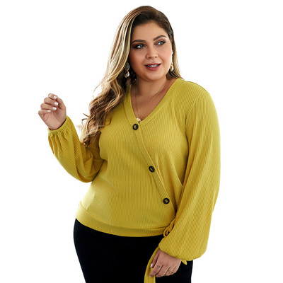 Bluza de dama model nou cu nasturi si maneci lungi - mai multe culori