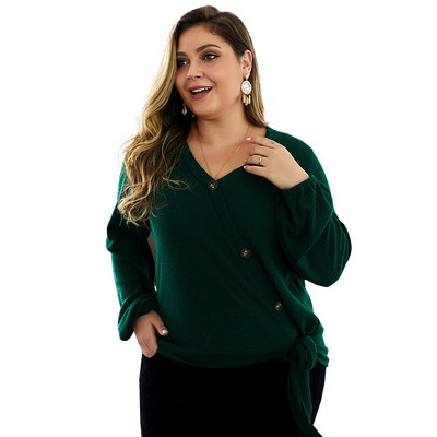 Bluza de dama model nou cu nasturi si maneci lungi - mai multe culori