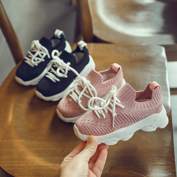 Adidași casual pentru copii pentru fete în negru și roz