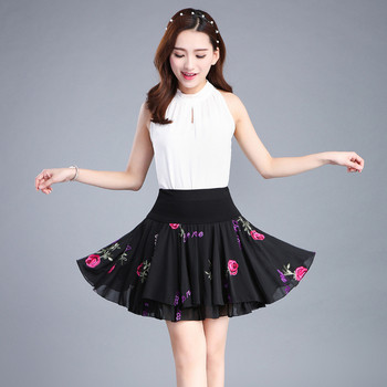 Fusta casual de dama cu talie elastica de culoare neagra