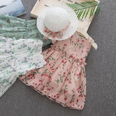 Rochie bebelus model nou pentru fete in alb, verde si roz