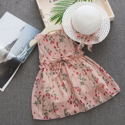 Rochie bebelus model nou pentru fete in alb, verde si roz