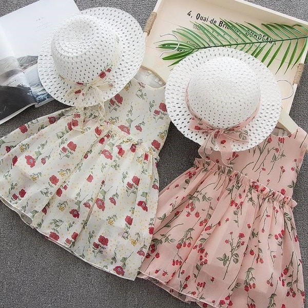 Rochie bebelus model nou pentru fete in alb, verde si roz