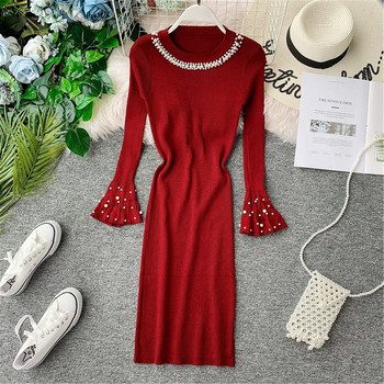 Rochie moderna de dama cu perle in mai multe culori