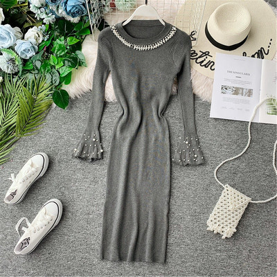 Rochie moderna de dama cu perle in mai multe culori