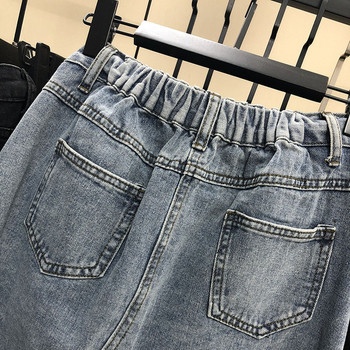 Fusta de dama casual din denim cu talie elastica