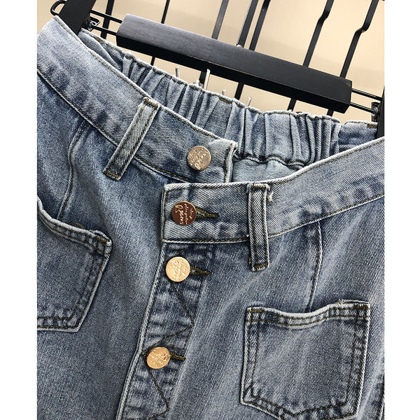 Fusta de dama casual din denim cu talie elastica