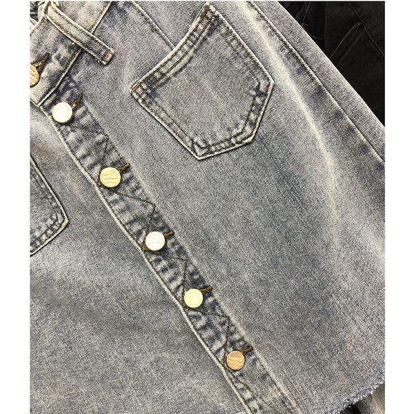 Fusta de dama casual din denim cu talie elastica