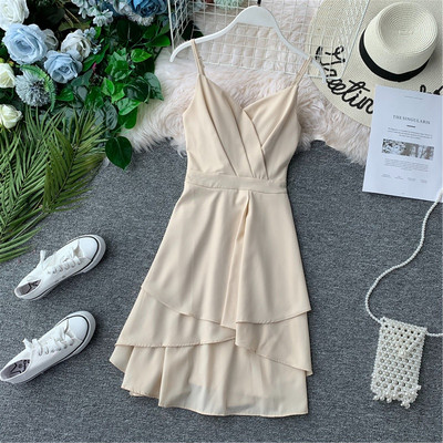 Rochie moderna de dama cu bretele in patru culori