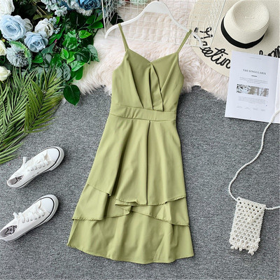 Rochie moderna de dama cu bretele in patru culori