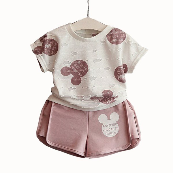 Set pentru copii modern bluza + pantaloni roz si negru