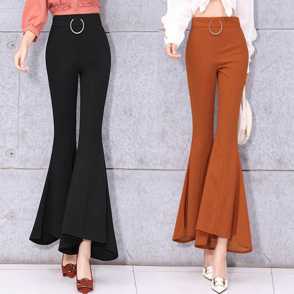 Актуален дамски панталон в кафяв и черен цвят 