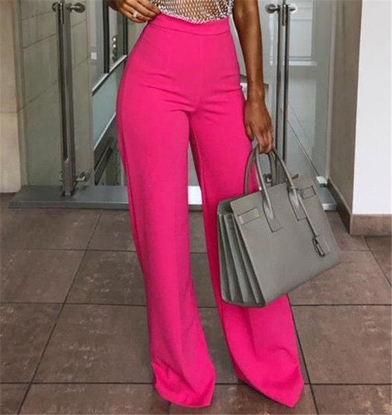 Pantaloni eleganti de dama cu talie inalta in trei culori