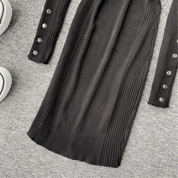 Rochie moderna de dama cu ochiuri in negru