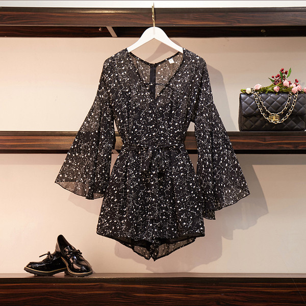 Salopetă de damă modernă cu mâneci largi și mărimi până la 5XL