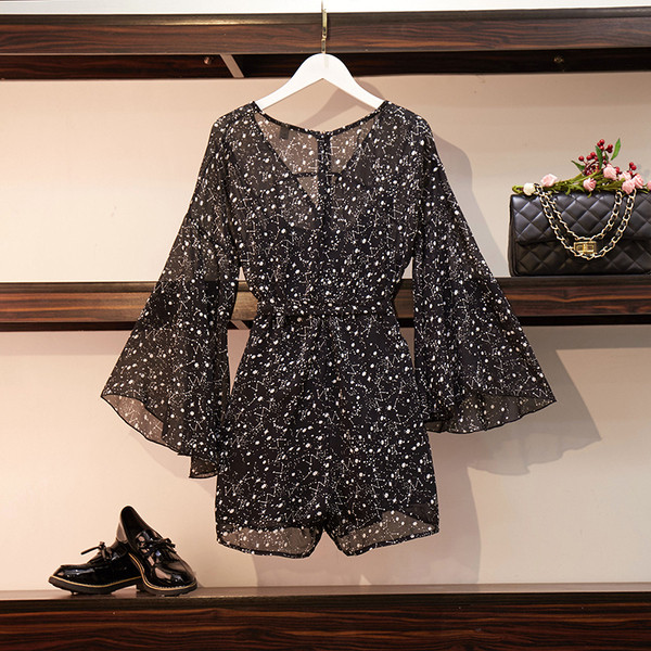 Salopetă de damă modernă cu mâneci largi și mărimi până la 5XL