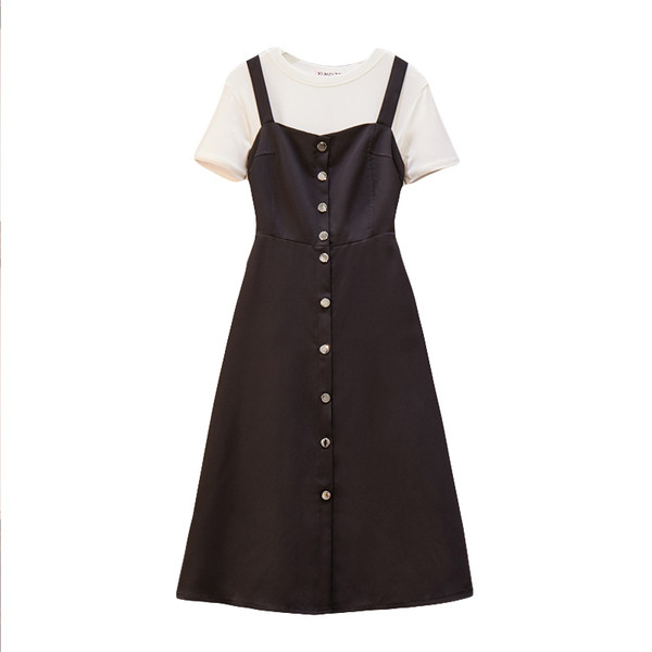 Setul actual pentru femei din două părți în negru și galben