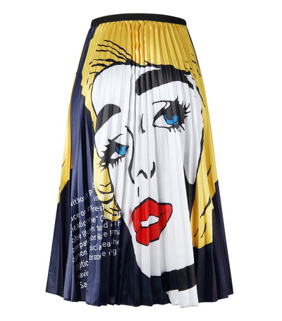 Fusta lunga plisata dama model nou in doua culori