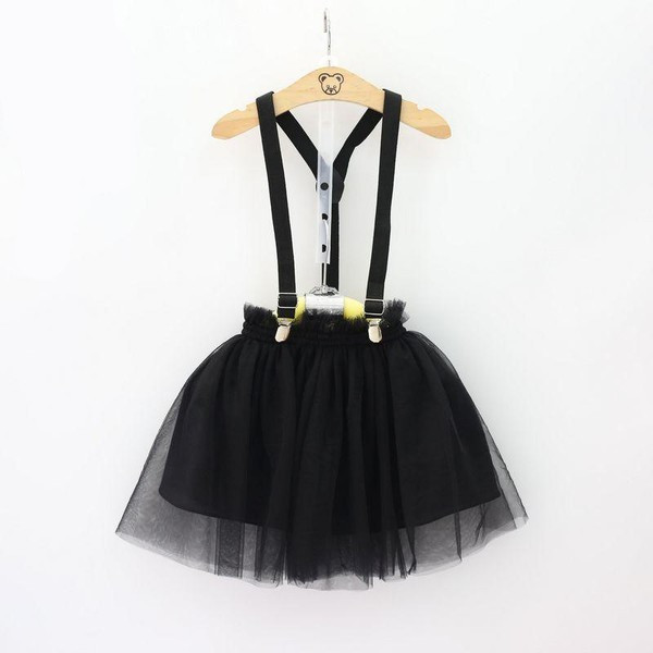 Set fuste moderne copii cu bretele + bluza pentru fete