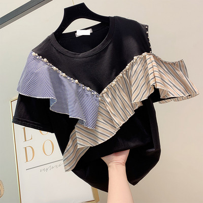 Bluză de damă cu decolteu O și perle