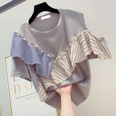 Bluză de damă cu decolteu O și perle