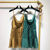 Rochie casual cu bretele subtiri in doua culori