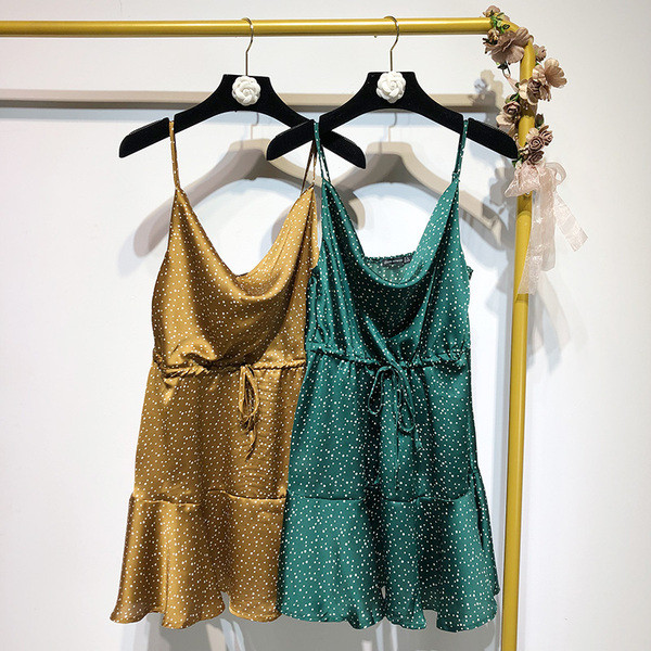 Rochie casual cu bretele subtiri in doua culori