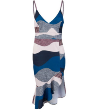 Rochie moderna de dama cu bretele subtiri si decolteu in V