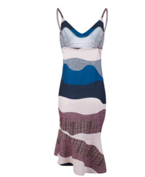 Rochie moderna de dama cu bretele subtiri si decolteu in V