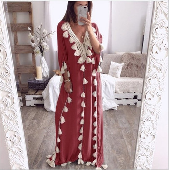 Rochie casual de dama cu maneci 3/4 si motive agatate in mai multe culori