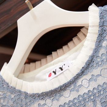 Rochie eleganta de dama cu dantela si marimi pana la 4XL in albastru