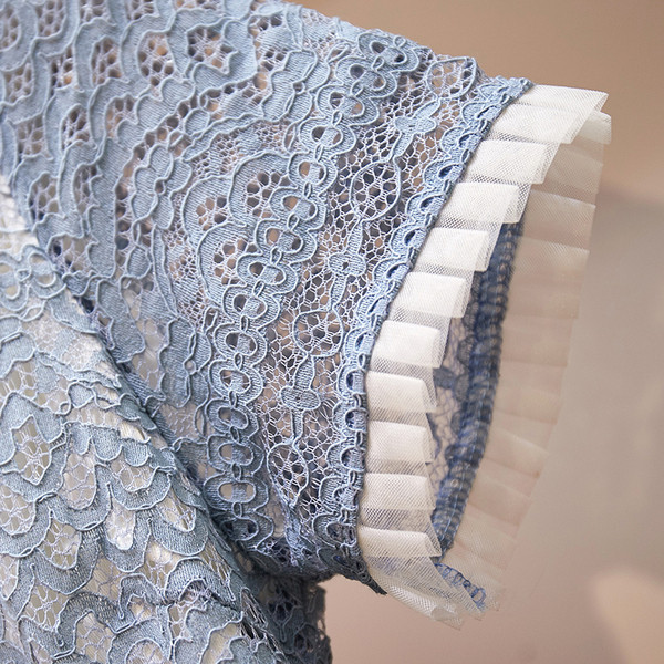 Rochie eleganta de dama cu dantela si marimi pana la 4XL in albastru