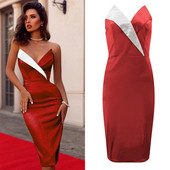 Rochie de dama eleganta cu umerii goi si decolteu in V in mai multe culori