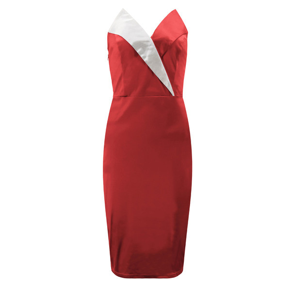 Rochie de dama eleganta cu umerii goi si decolteu in V in mai multe culori