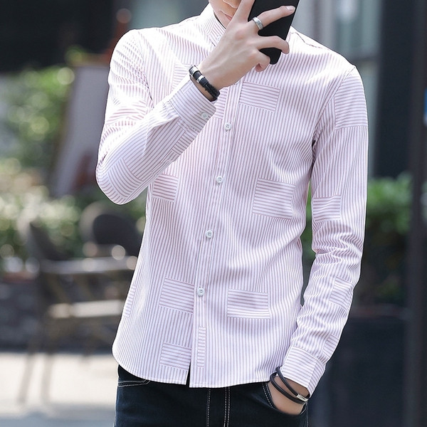 Cămașă elegantă pentru bărbați, cu mâneci lungi, în trei culori