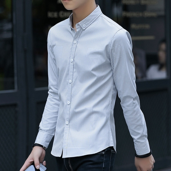 Cămașă elegantă pentru bărbați, cu mâneci lungi, în trei culori